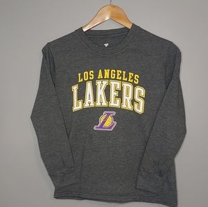 Fanatics, boys sz M, long sleeve, gray, Lakers shirt